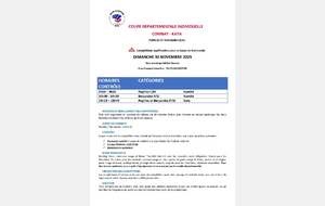 Programme Coupe départementale de Karaté