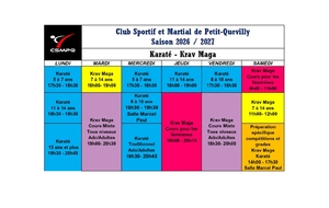 Planning nouvelle saison !