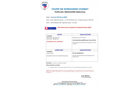 Programme Coupe de Normandie de Karaté Pupilles/Benjamins